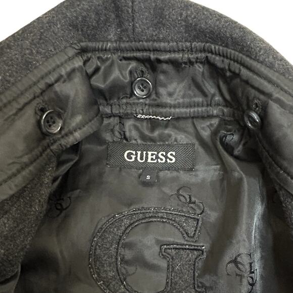 GUESS Wool Peacoat Charcoal Gray Double Breasted Dark Academia Women's Size S - Picture 6 of 7